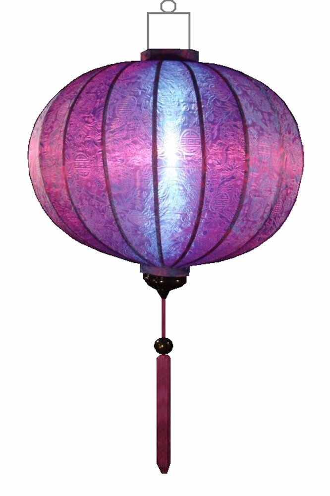 Purple silk lantern round