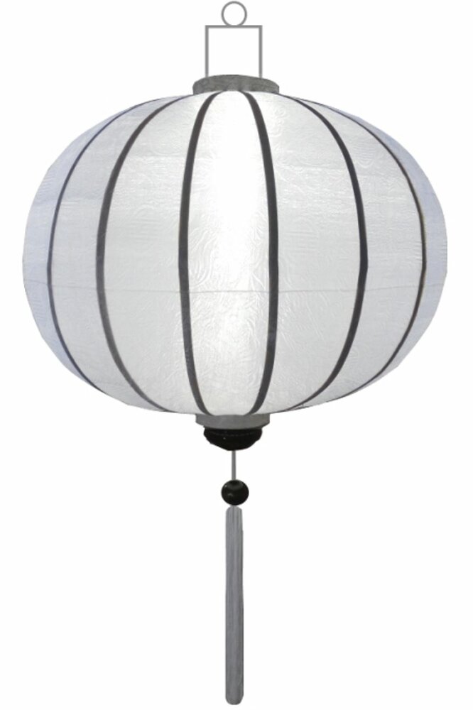 White silk lantern round