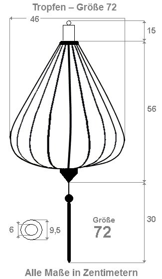 White silk lantern tear drop