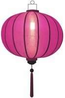 Pink silk lantern round