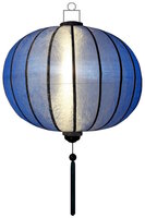 blue silk lantern round