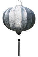 Silver silk lantern round