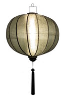 Silver silk lantern round