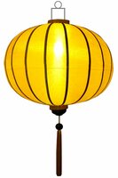 Yellow silk lantern round