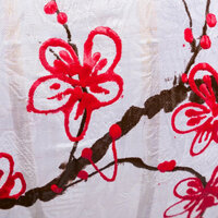 Cherry blossom Japanese silk lantern teardrop