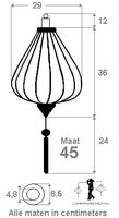 Cherry blossom Japanese silk lantern teardrop