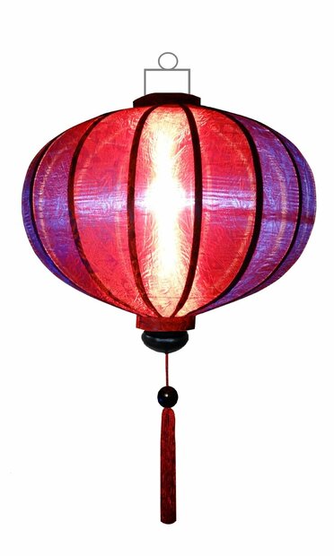 Indigo silk lantern round