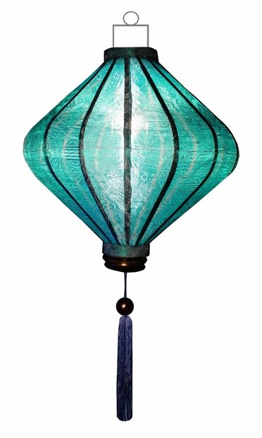 Turqoise silk lantern diamant