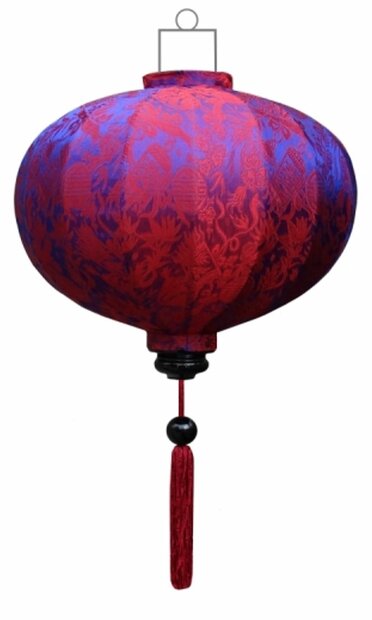 Indigo silk lantern round