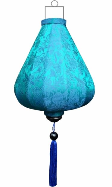 Turqoise silk lantern tear drop