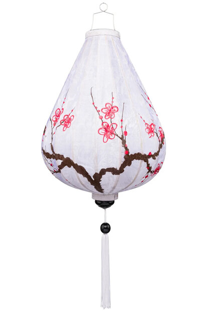 Cherry blossom Japanese silk lantern teardrop
