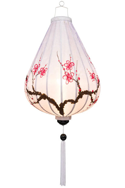 Cherry blossom Japanese silk lantern teardrop